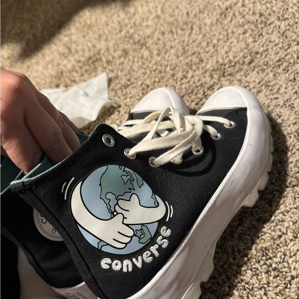 Converse Black High-Top Sneakers with limited edition Earth Design
